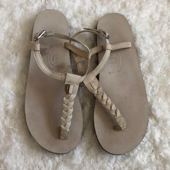 Rainbow Shoes - Rainbow T-Street braided flip flop